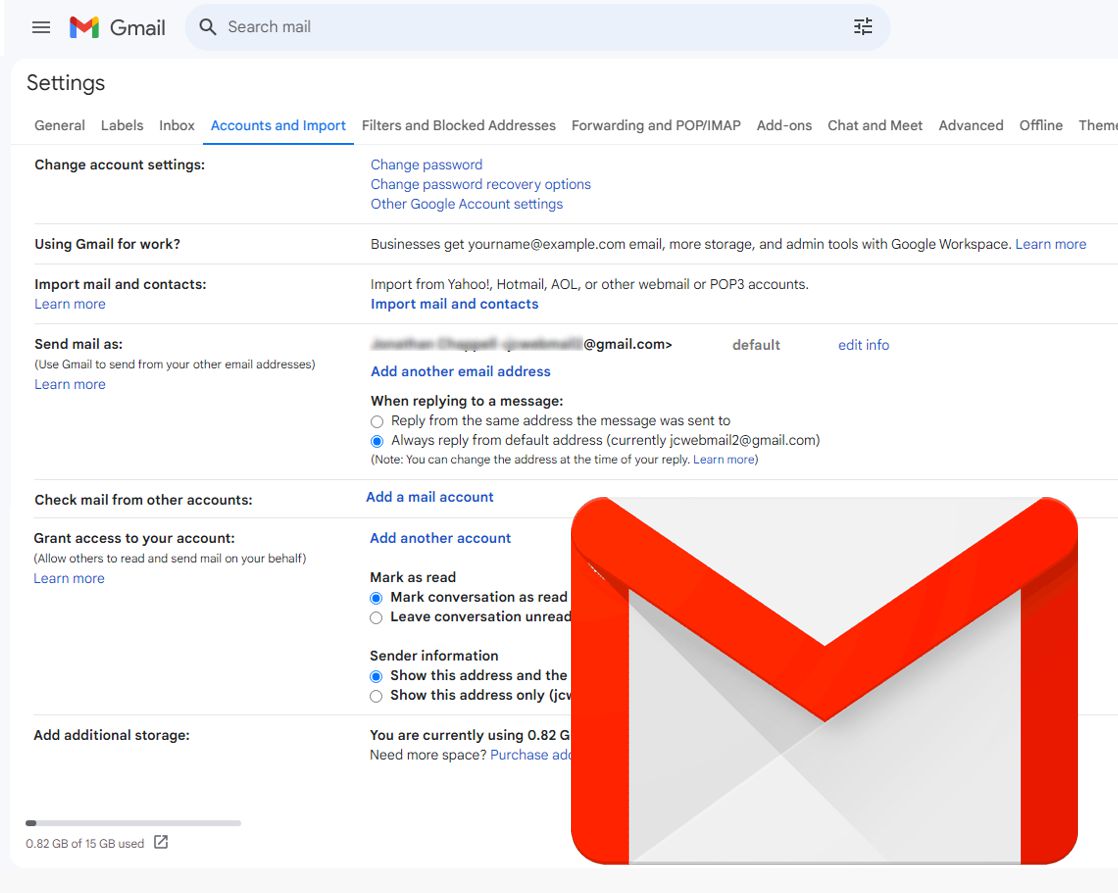 Set up email in Google Gmail